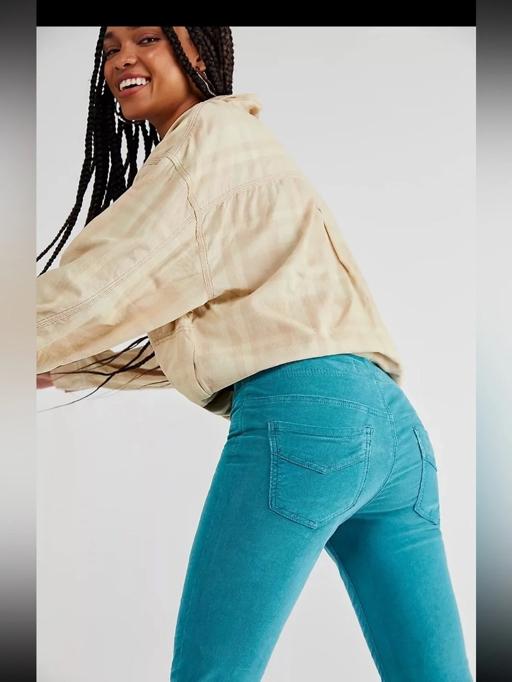 Free People We The Free Shiny Sea Corduroy Bell Bottom Flare Pants 26